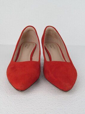 Clarks Linvale Jerica Pumps Red Suede Women's 7